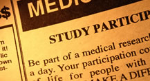 Newspaper ad for clinical study