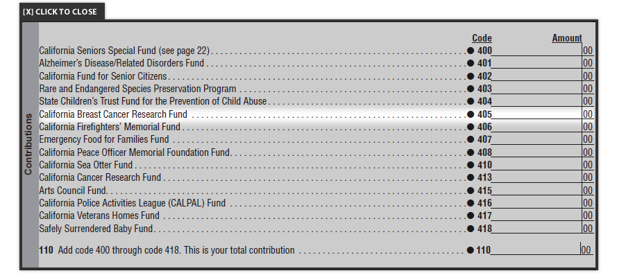 Sample Form 540 highlighting line 405.